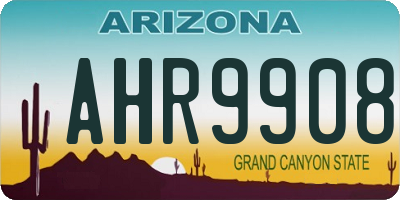 AZ license plate AHR9908