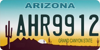 AZ license plate AHR9912