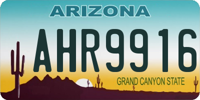 AZ license plate AHR9916