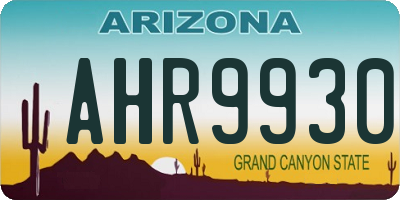 AZ license plate AHR9930