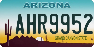 AZ license plate AHR9952