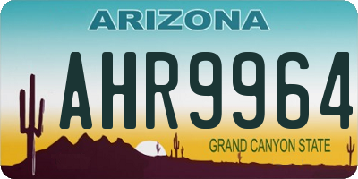 AZ license plate AHR9964