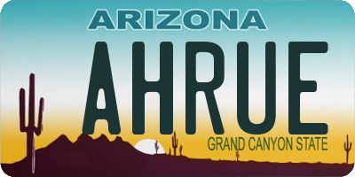 AZ license plate AHRUE