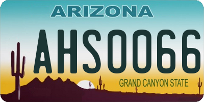 AZ license plate AHS0066
