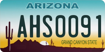 AZ license plate AHS0091