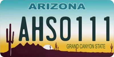 AZ license plate AHS0111