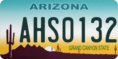 AZ license plate AHS0132