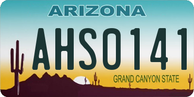 AZ license plate AHS0141