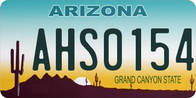 AZ license plate AHS0154