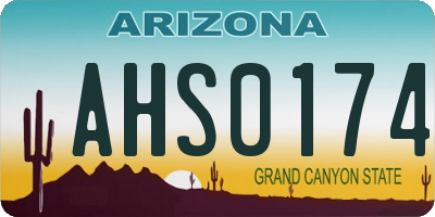 AZ license plate AHS0174