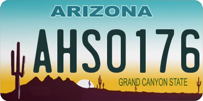 AZ license plate AHS0176