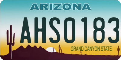 AZ license plate AHS0183
