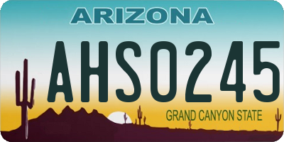 AZ license plate AHS0245