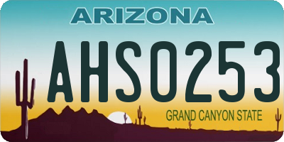 AZ license plate AHS0253