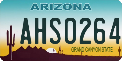 AZ license plate AHS0264