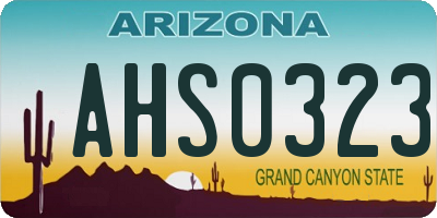 AZ license plate AHS0323