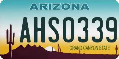 AZ license plate AHS0339