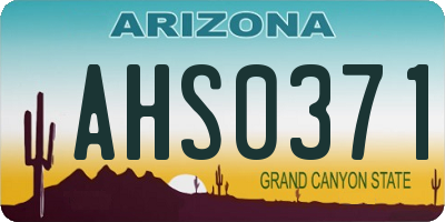 AZ license plate AHS0371