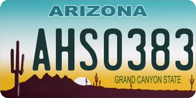 AZ license plate AHS0383