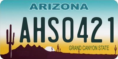 AZ license plate AHS0421