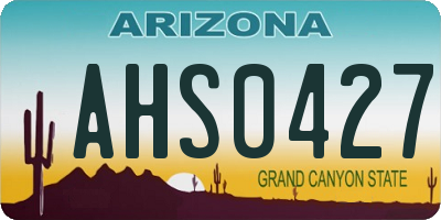 AZ license plate AHS0427