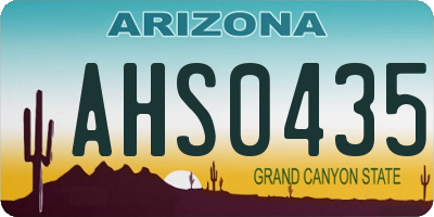 AZ license plate AHS0435
