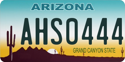 AZ license plate AHS0444