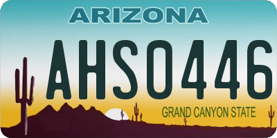 AZ license plate AHS0446