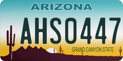 AZ license plate AHS0447