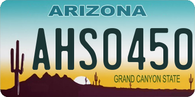 AZ license plate AHS0450