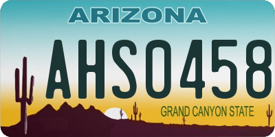 AZ license plate AHS0458
