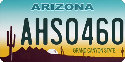 AZ license plate AHS0460