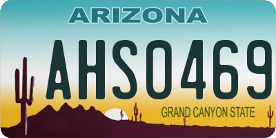 AZ license plate AHS0469
