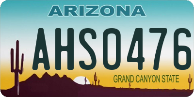 AZ license plate AHS0476