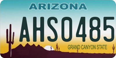 AZ license plate AHS0485