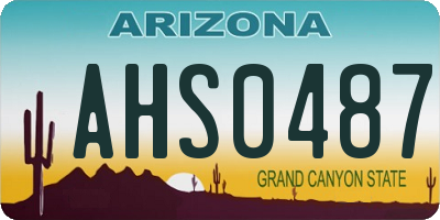 AZ license plate AHS0487