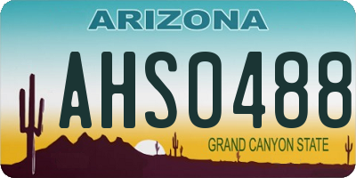 AZ license plate AHS0488