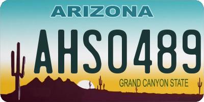 AZ license plate AHS0489
