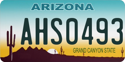 AZ license plate AHS0493