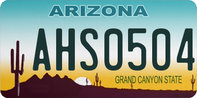 AZ license plate AHS0504
