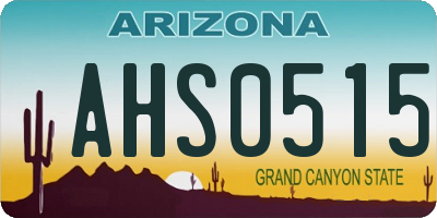 AZ license plate AHS0515