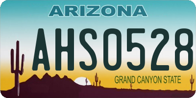 AZ license plate AHS0528