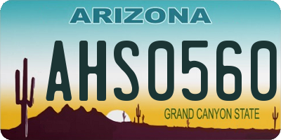 AZ license plate AHS0560
