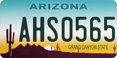 AZ license plate AHS0565