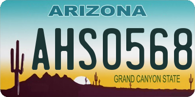 AZ license plate AHS0568
