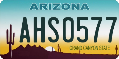 AZ license plate AHS0577