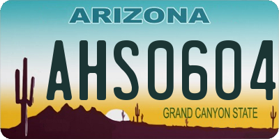 AZ license plate AHS0604