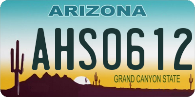 AZ license plate AHS0612