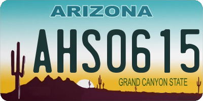 AZ license plate AHS0615