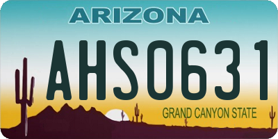 AZ license plate AHS0631